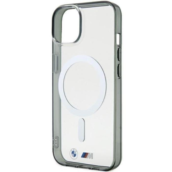 BMW - BMW iPhone 15 Mobilskal Magsafe Silver Ring - Transparent