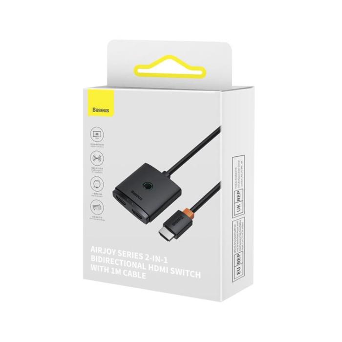 BASEUS - Baseus HDMI Adaptrar med Kabel AirJoy 2in1 - Svart