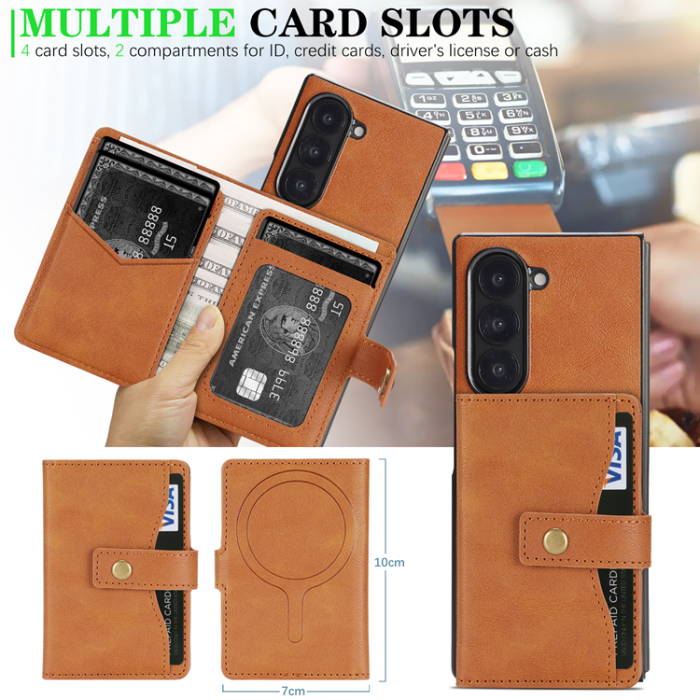 A-One Brand - Galaxy Z Fold 7 Mobilskal MagSafe Detachable Korthållare Kickstand