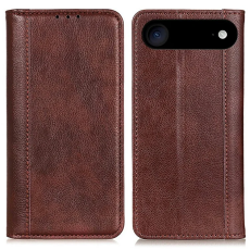 A-One Brand - iPhone 17 Air Plånboksfodral Äkta Läder Litchi - Brun