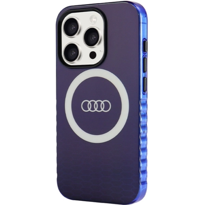 Audi - Audi iPhone 15 Pro Mobilskal Magsafe IML Big Logo - Blå