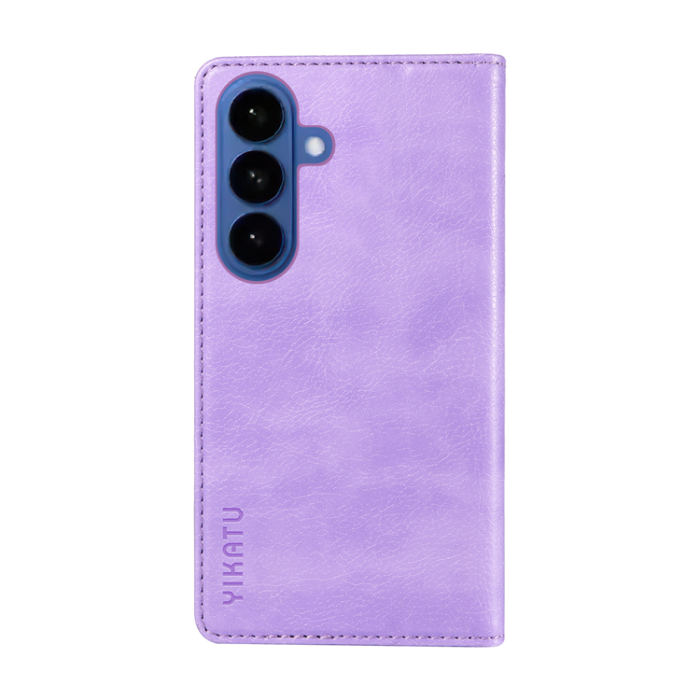 YIKATU - YIKATU Galaxy S26/S26 Pro Plånboksfodral Litchi Läder - Lila