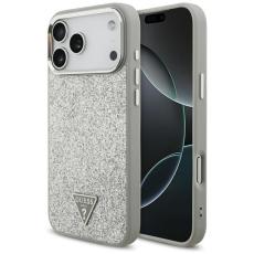 Guess - Guess iPhone 17 Pro Max Mobilskal MagSafe Glitter Triangle Logo - Silver