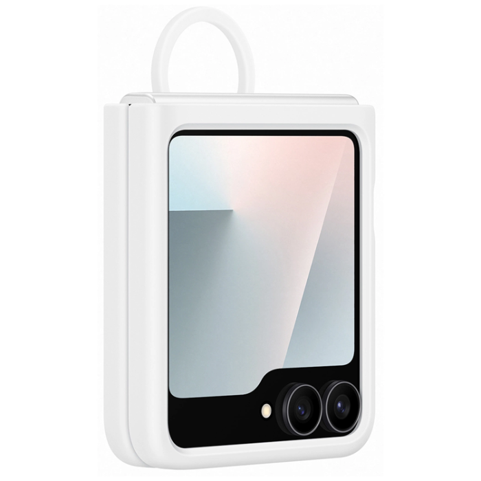 Samsung - Samsung Galaxy Z Flip 7 FE Mobilskal Silikon Ringhållare - Vit