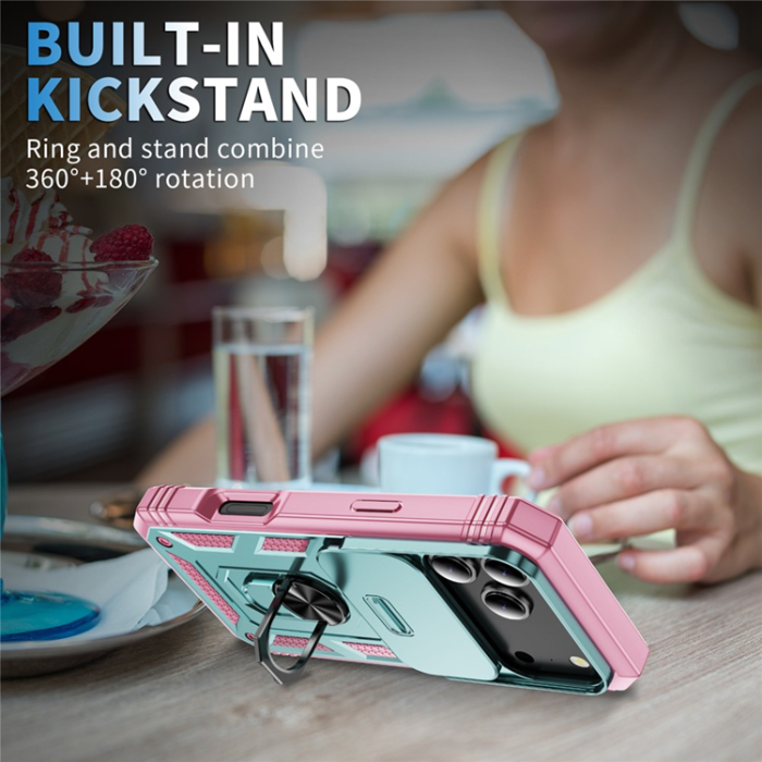 A-One Brand - iPhone 17 Pro Max Mobilskal Slide Camshield Kickstand