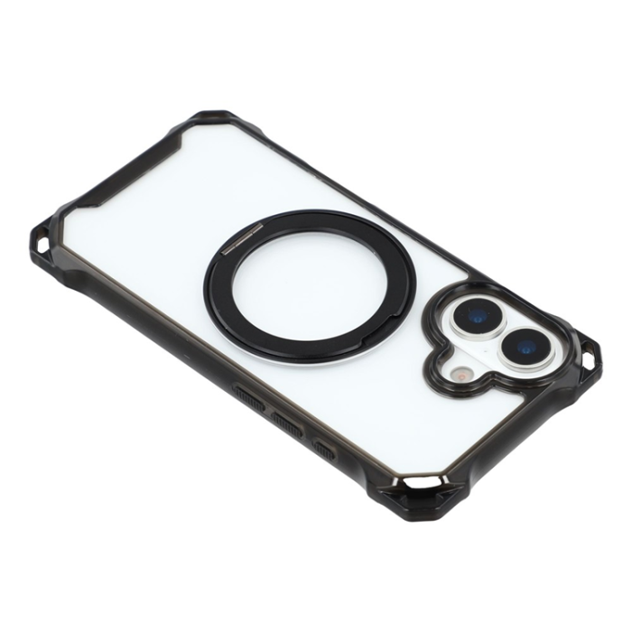 A-One Brand - iPhone 17 Mobilskal MagSafe Ring Kickstand - Svart