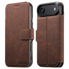 SUTENI - SUTENI iPhone Air Plånboksfodral Detachable Q-05 - Brun