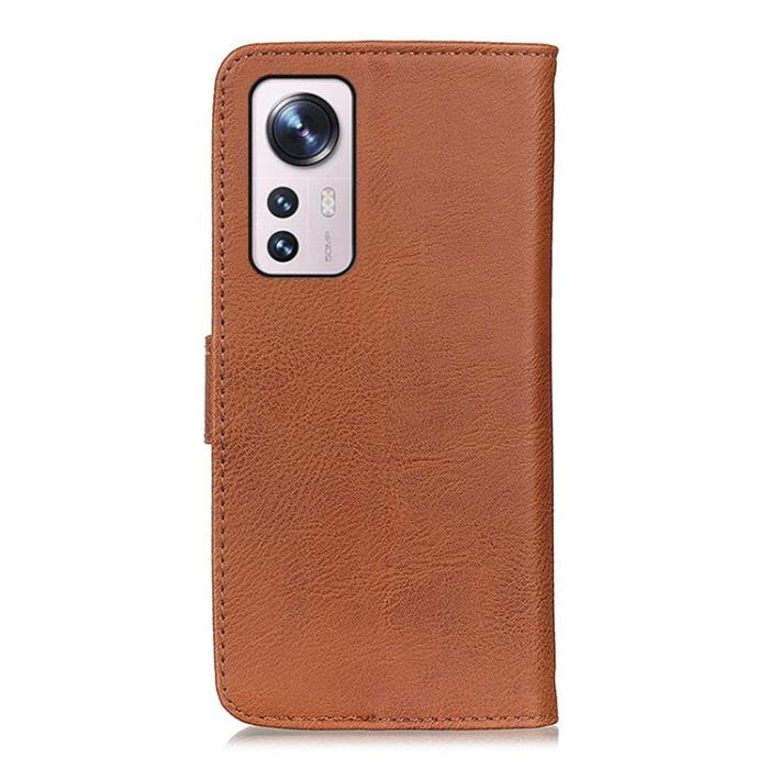 UTGATT1 - KHAZNEH Textured PU Läder Plånboksfodral Xiaomi 12/12X - Brun