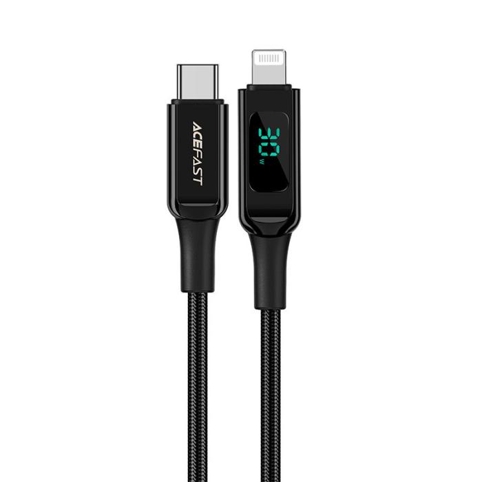 Acefast - Acefast MFI USB USB-C till Lightning kabel 30W 1.2m - Svart