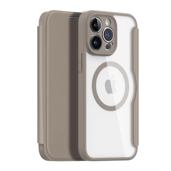 UTGATT1 - Dux Ducis iPhone 14 Pro Plånboksfodral Magsafe Skin X Pro - Beige