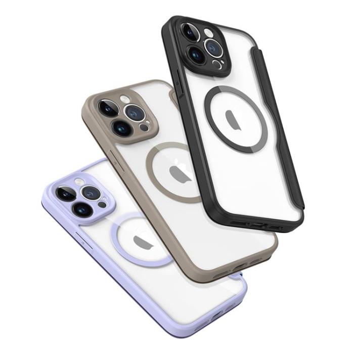 UTGATT1 - Dux Ducis iPhone 14 Pro Plånboksfodral Magsafe Skin X Pro - Beige