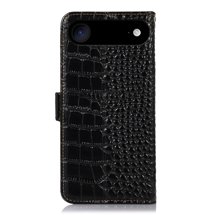 A-One Brand - iPhone Air Plånboksfodral Äkta Läder Crocodile - Svart