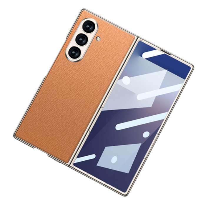 GKK - GKK Galaxy Z Fold 7 Mobilskal Skin Touch Med Härdat Glas - Grå