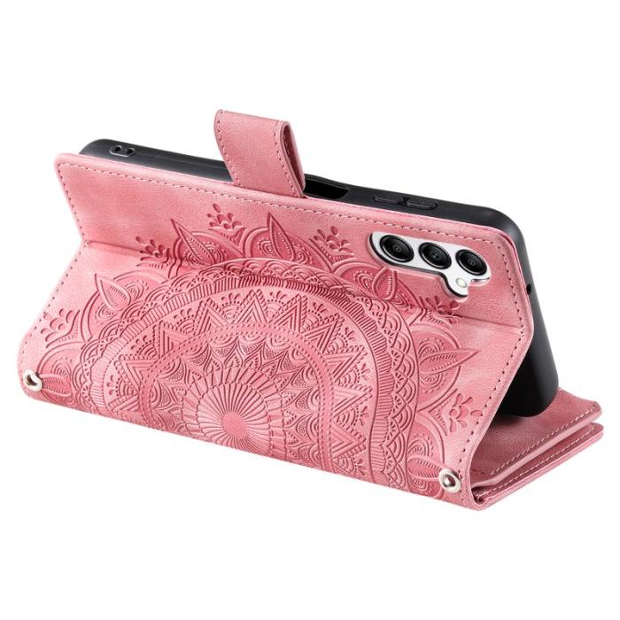 OEM - Samsung Galaxy A57 Plånboksfodral Konstläder Mandala Blommönster - Roséguld
