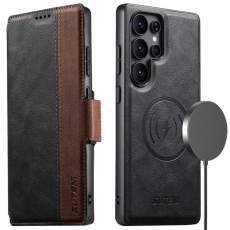 SUTENI - SUTENI Galaxy S23 Ultra Plånboksfodral Magsafe Cowhide - Svart
