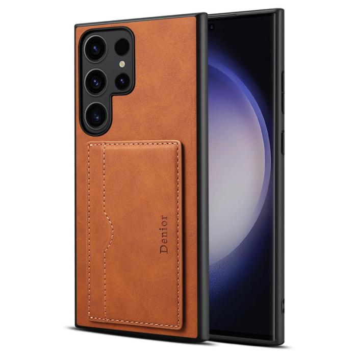 DENIOR - DENIOR Mobilskal till Samsung Galaxy S23 Ultra Äkta Läder Brun