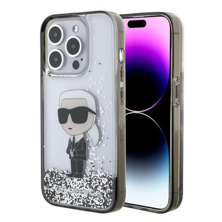 Karl Lagerfeld iPhone 15 Pro Mobilskal Liquid Glitter Ikonik | 2353 | AlltMobil