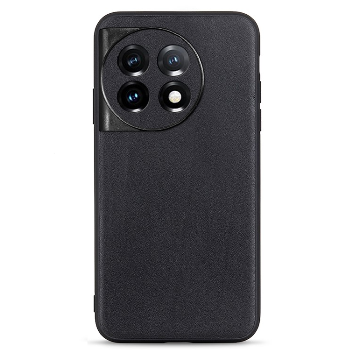 OEM - OnePlus 11 Mobilskal Äkta Läder Coated TPU - Svart