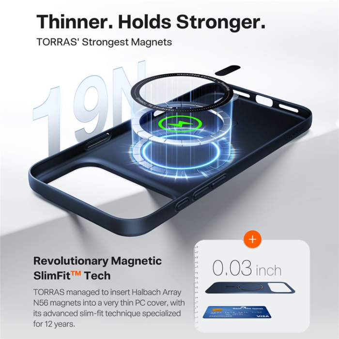 Torras - TORRAS iPhone 17 Pro Mobilskal MagSafe Shockproof - Mörkblå