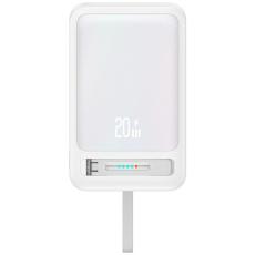 USAMS - USAMS Magnetisk Trådlös Powerbank 10000mAh CD219 XM - Vit