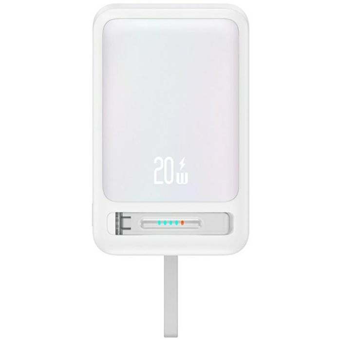 USAMS - USAMS Magnetisk Trådlös Powerbank 10000mAh CD219 XM - Vit