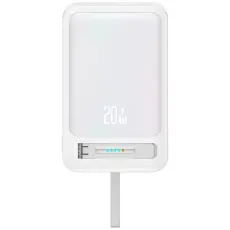 USAMS - USAMS Magnetisk Trådlös Powerbank 10000mAh CD219 XM - Vit