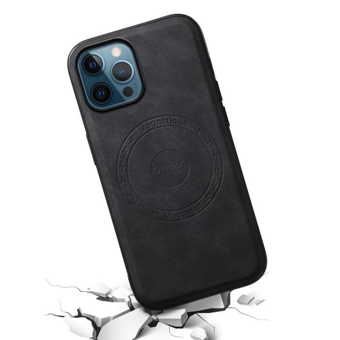 DENIOR - DENIOR A11 iPhone 12 Pro Max Fodral Retro PU+PC+TPU Svart