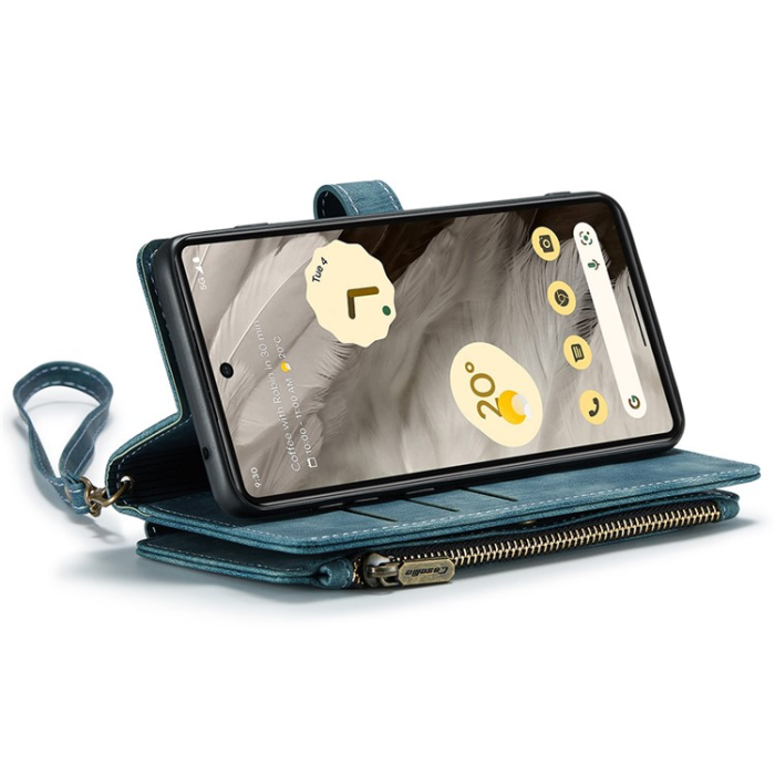 Caseme - CASEME Google Pixel 7A Plånboksfodral C30 Zipper - Blå