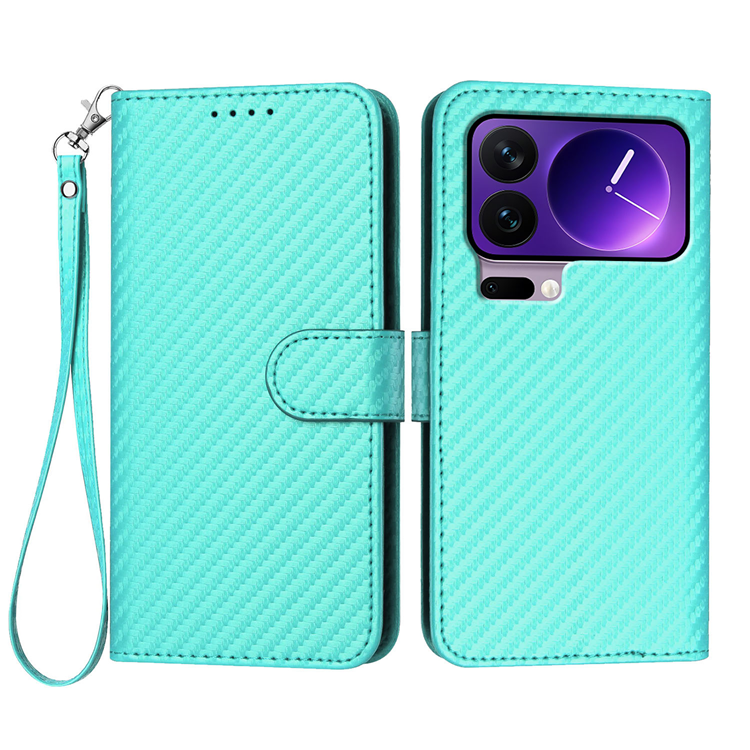 Xiaomi 17 Pro Konstläder Plånboksfodral Carbon Fiber (Ljusblå) | 2353 | AlltMobil