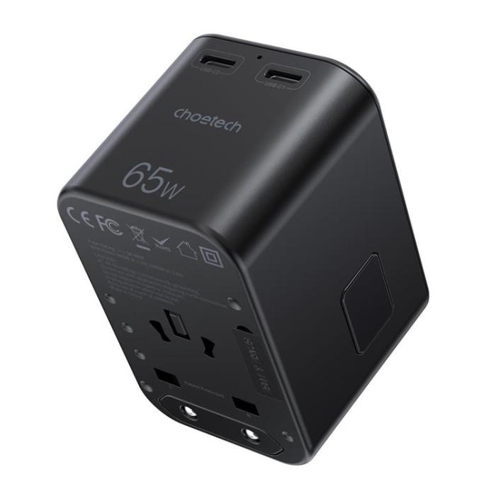 Choetech - Choetech GaN 2 x USB Typ-C 65W PD Snabbladdare - Svart