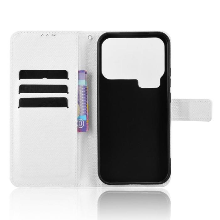 A-One Brand - Xiaomi 17 Pro Plånboksfodral Diamond Texture Med Rem - Vit