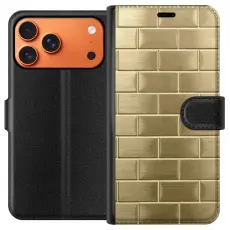 Gustaf - Pl&aring;nboksfodral till Apple Apple iPhone 17 Pro Max med Gyllene Murstenar