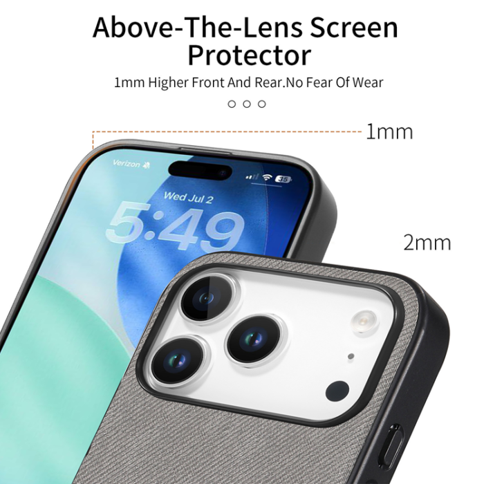 A-One Brand - iPhone 17 Pro Mobilskal Trasa Läder - Grå