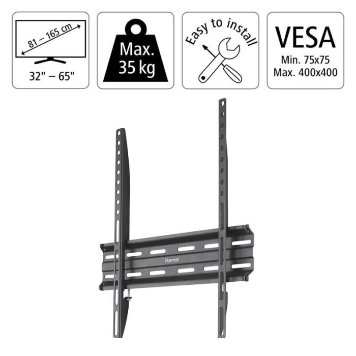 Hama - HAMA Väggfäste Fast VESA upp till 400x400 65