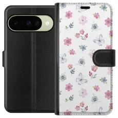 Gustaf - Pl&aring;nboksfodral till Google Pixel 10 med Blommor och fj&auml;rillar