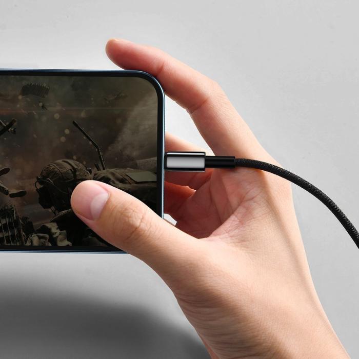 BASEUS - Baseus Tungsten USB-A till Lightning kabel 2m - Svart