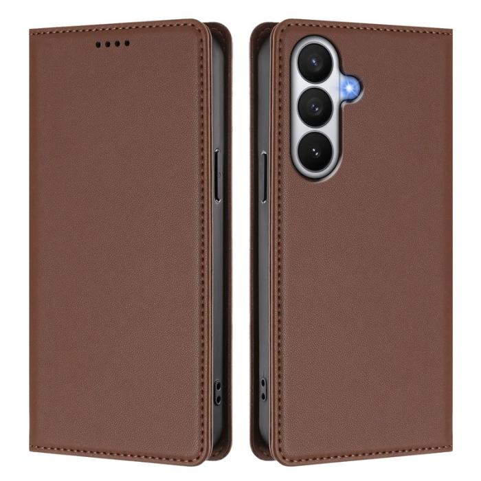 OEM - Plånboksfodral för Samsung Galaxy S26 Konstläder RFID - Brun