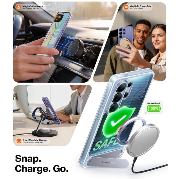 Torras - Torras Mobilskal för Samsung Galaxy S26 Ultra Magnetiskt TPU + PC - Transparent