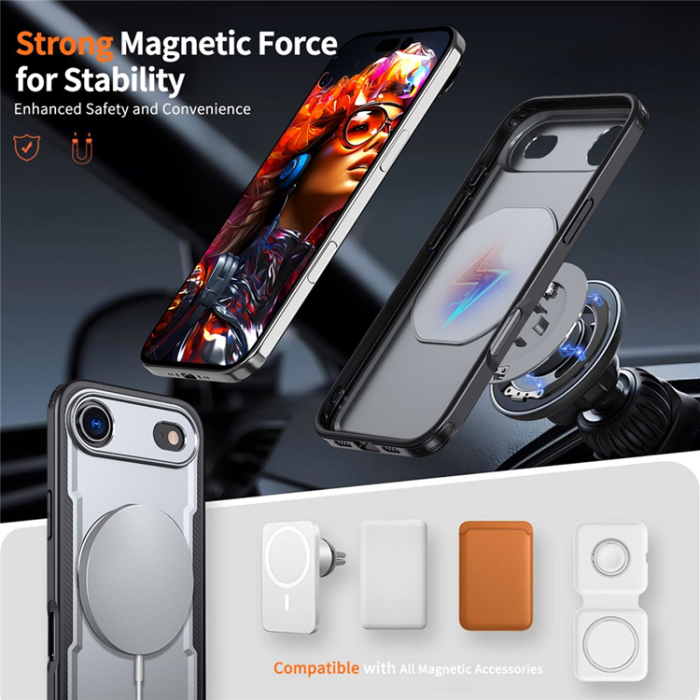 A-One Brand - iPhone 17 Air Mobilskal MagSafe TPU+PC Kickstand - Grå