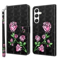 OEM - Mobilskal f&ouml;r Samsung Galaxy S26 St&auml;llfunktion Konstl&auml;der - Rosblomma