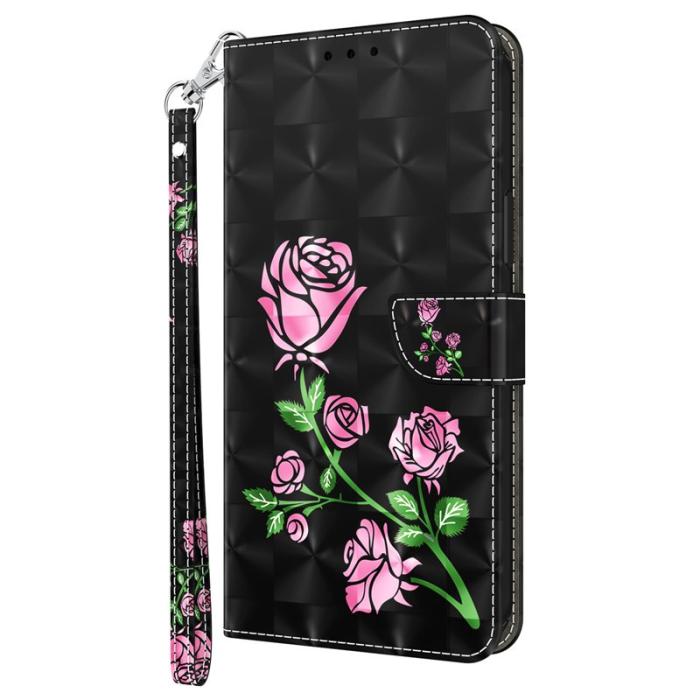 OEM - Mobilskal för Samsung Galaxy S26 Ställfunktion Konstläder - Rosblomma