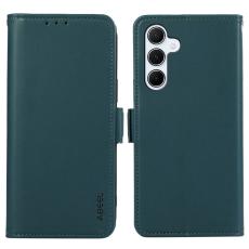 ABEEL - ABEEL Samsung Galaxy A34 5G Folio Konstl&auml;der Pl&aring;nboksfodral RFID-Skydd Gr&ouml;n