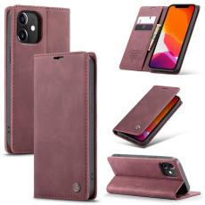 Caseme - CASEME 013 Series iPhone 12 Pro Pl&aring;nboksfodral i Vinr&ouml;d Konstl&auml;der