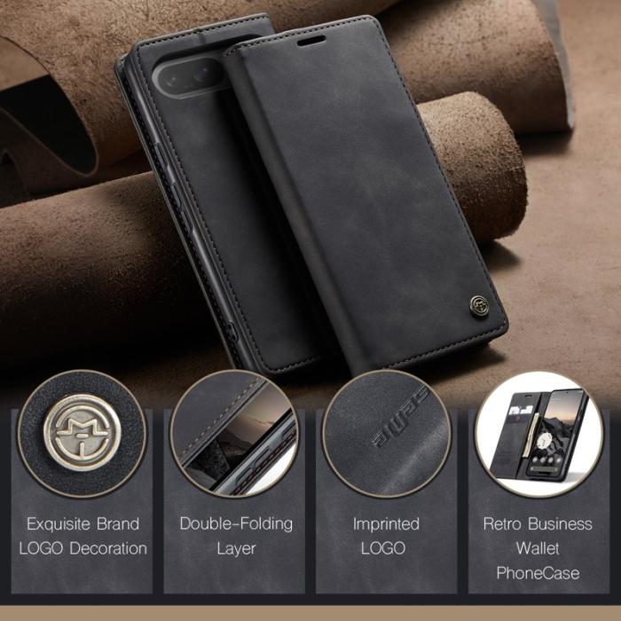 Caseme - CASEME 013 Series Google Pixel 10 Pro Plånboksfodral Konstläder Svart