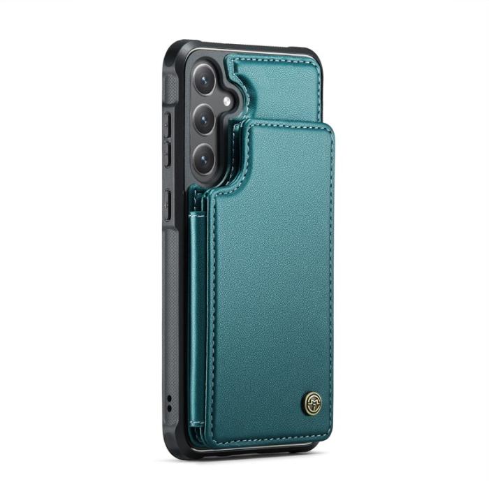 Caseme - CASEME C22 Fodral för Samsung Galaxy S25 - Grön Konstläder med RFID