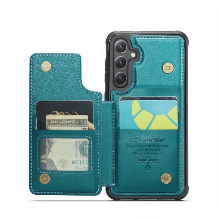 Caseme - CASEME C22 Fodral för Samsung Galaxy S25 - Grön Konstläder med RFID