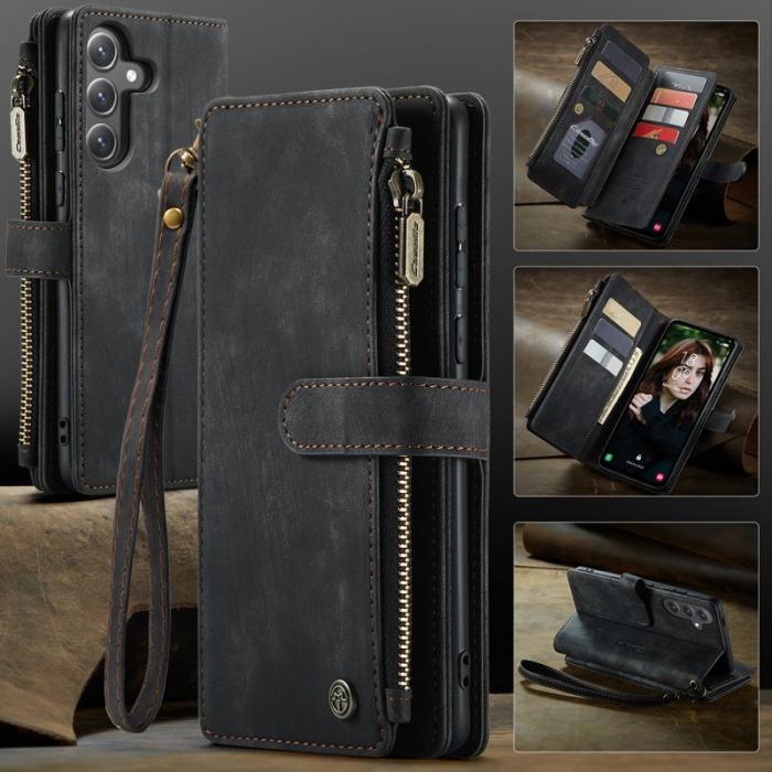 Caseme - CASEME Konstläder Plånboksfodral för Samsung Galaxy S24 FE - Svart