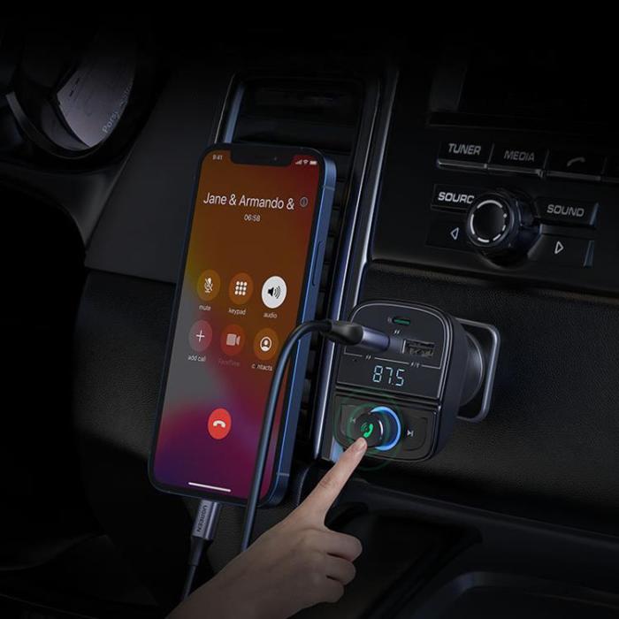 Ugreen - Ugreen FM-Sändare Bluetooth 5.0 Billaddare MP3 3x USB TF micro SD 4,8 A svart
