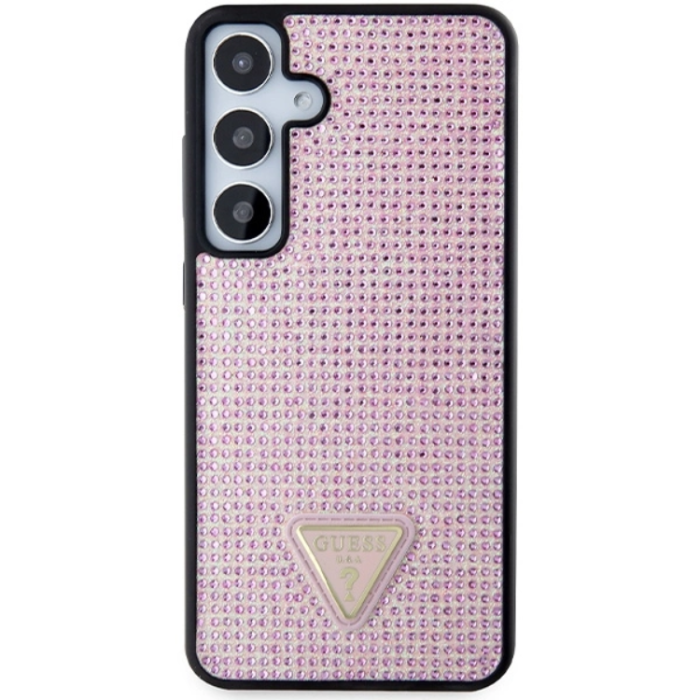 Guess - Guess Galaxy S24 Plus Mobilskal Rhinestone Triangle - Rosa