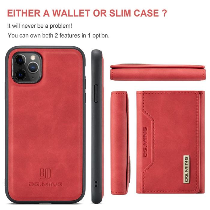 DG.MING - DG.MING 2-in-1 Konstläder Plånboksfodral i Röd för iPhone 11 Pro Max